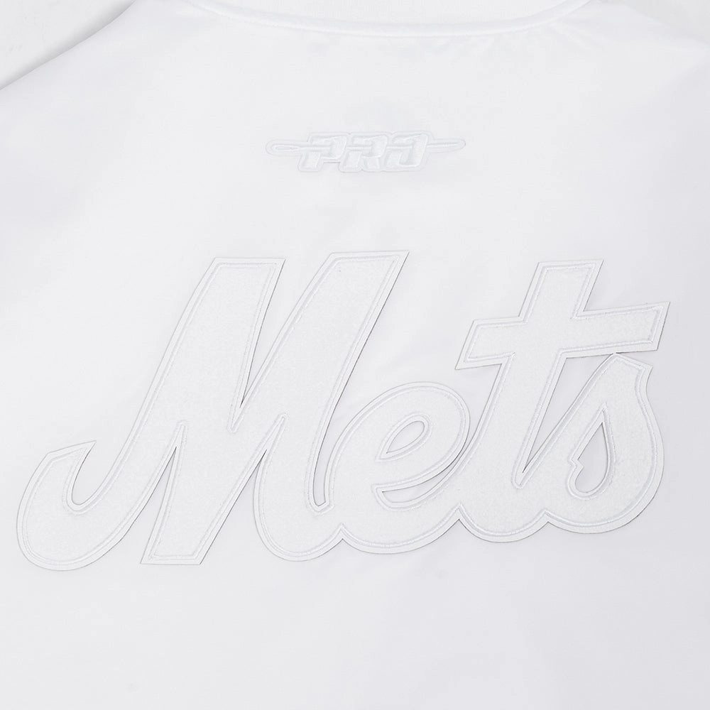 CHAMARRA DE SATN MLB NEW YORK METS WHITE OUT