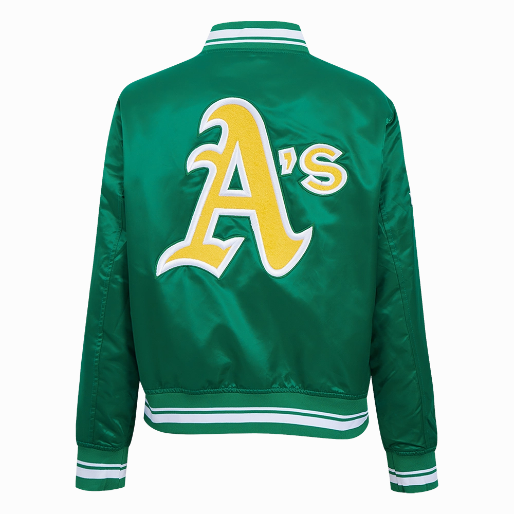 CHAMARRA DE SATN MLB OAKLAND ATHLETICS RETRO CLASSICS PARA MUJER
