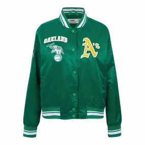 CHAMARRA DE SATN MLB OAKLAND ATHLETICS RETRO CLASSICS PARA MUJER