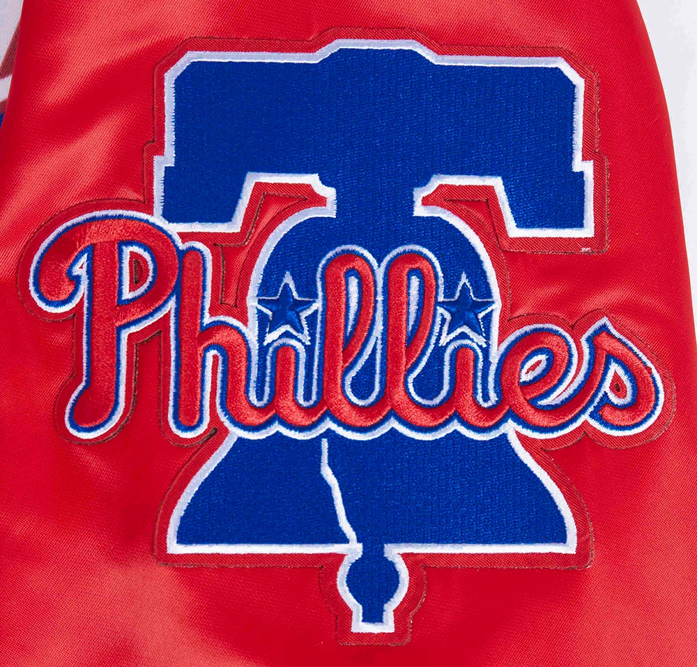 CHAMARRA DE SATN MLB PHILADELPHIA PHILLIES SCRIPT TAIL