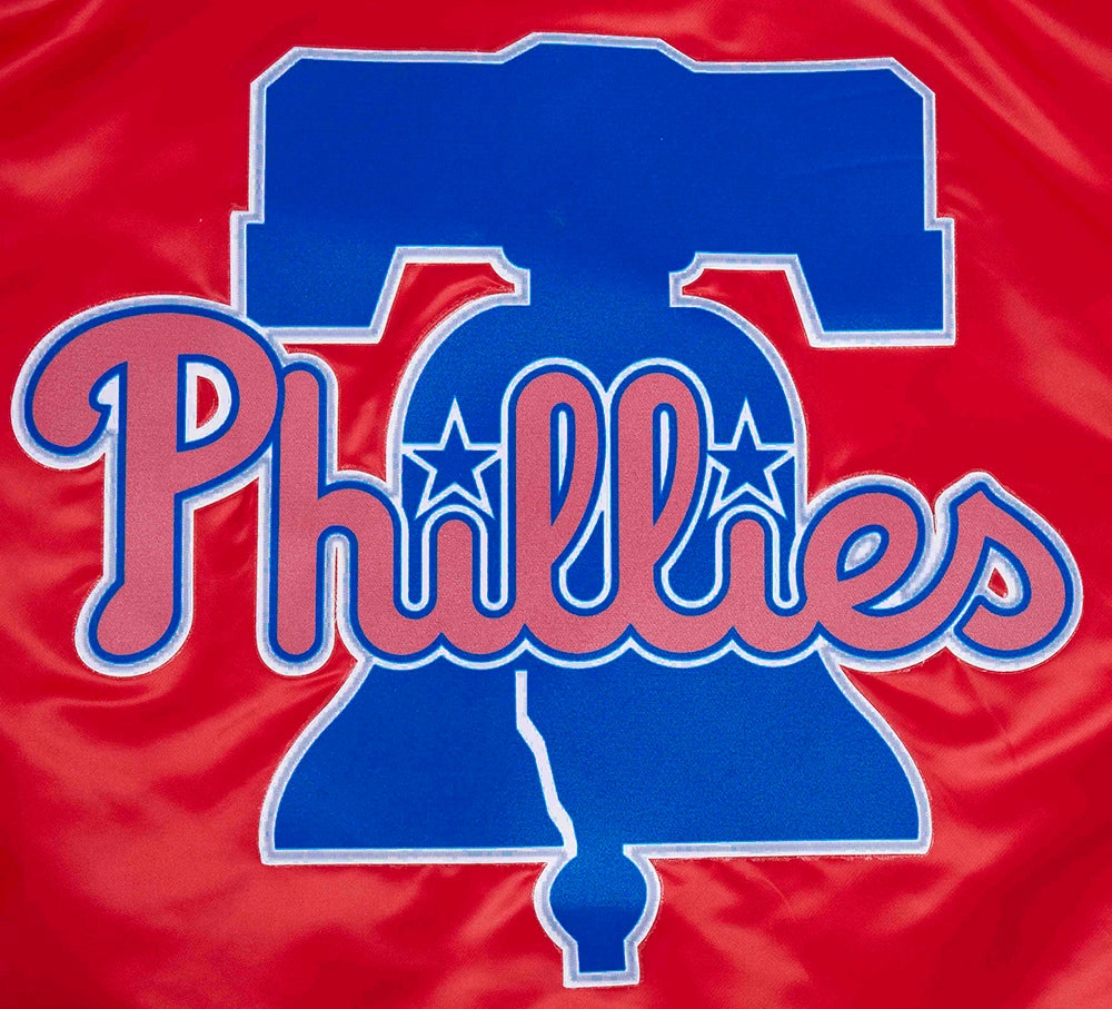 CHAMARRA DE SATN MLB PHILADELPHIA PHILLIES SCRIPT TAIL