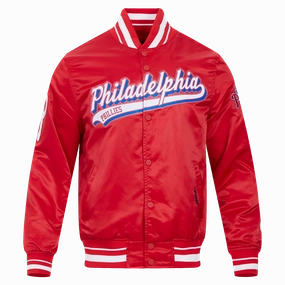 CHAMARRA DE SATN MLB PHILADELPHIA PHILLIES SCRIPT TAIL