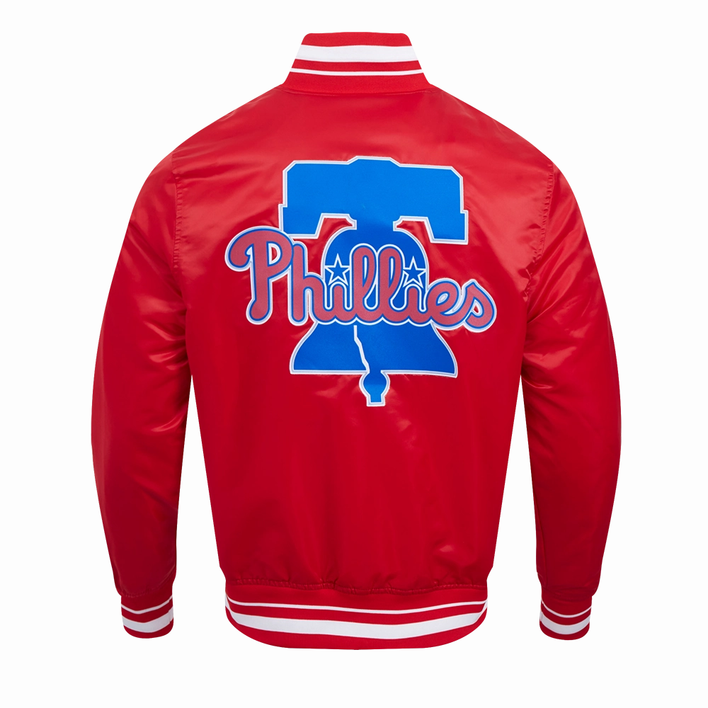 CHAMARRA DE SATN MLB PHILADELPHIA PHILLIES SCRIPT TAIL