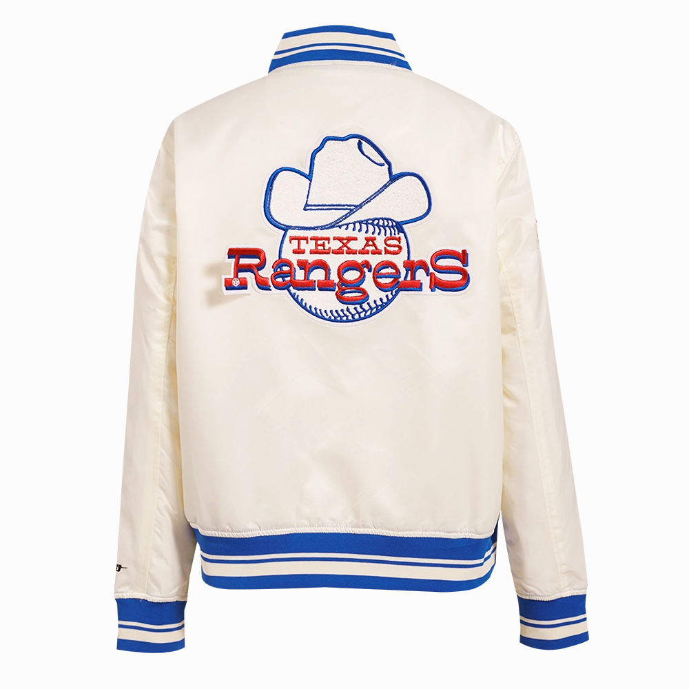 CHAMARRA DE SATN MLB TEXAS RANGERS RETRO CLASSICS PARA MUJER