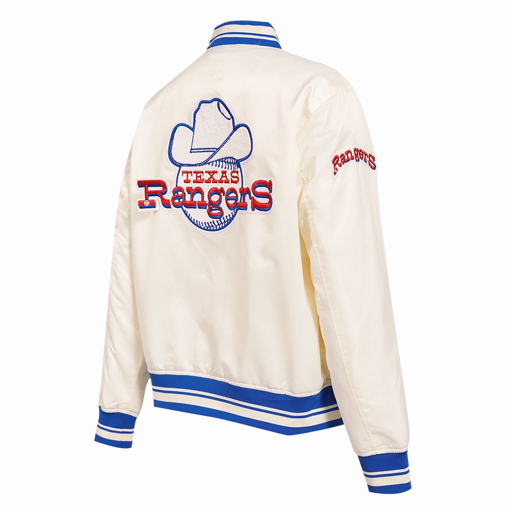 CHAMARRA DE SATN MLB TEXAS RANGERS RETRO CLASSICS PARA MUJER