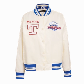 CHAMARRA DE SATN MLB TEXAS RANGERS RETRO CLASSICS PARA MUJER