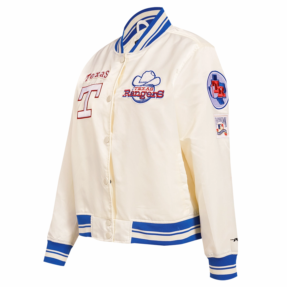 CHAMARRA DE SATN MLB TEXAS RANGERS RETRO CLASSICS PARA MUJER