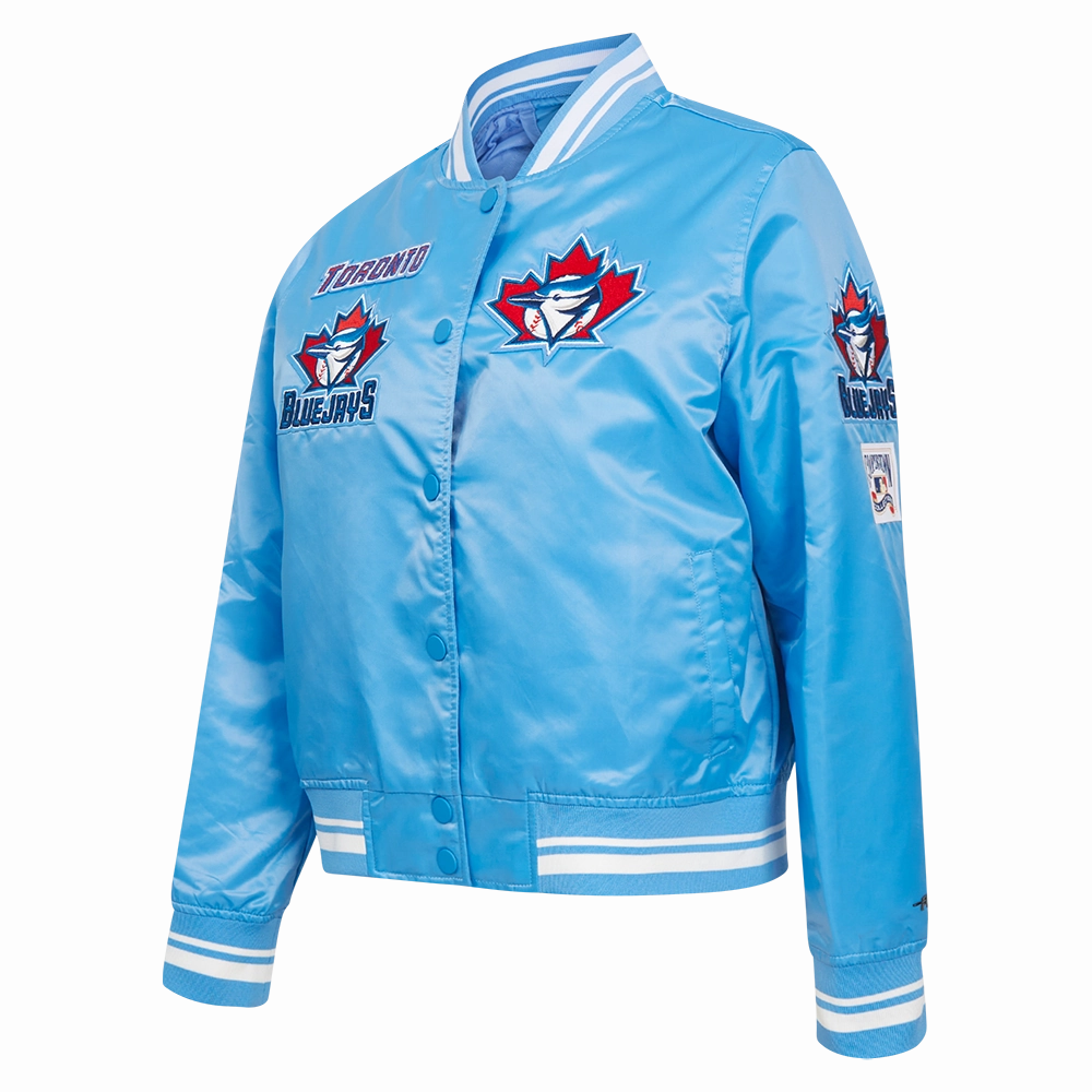 CHAMARRA DE SATN MLB TORONTO BLUE JAYS RETRO CLASSICS PARA MUJER