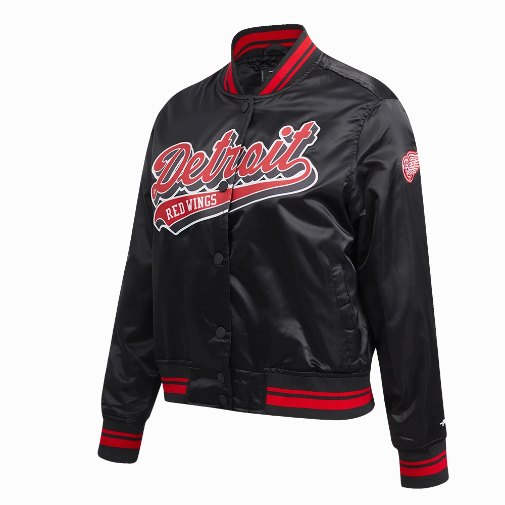 CHAMARRA DE SATN NHL DETROIT RED WINGS SCRIPT TAIL PARA MUJER