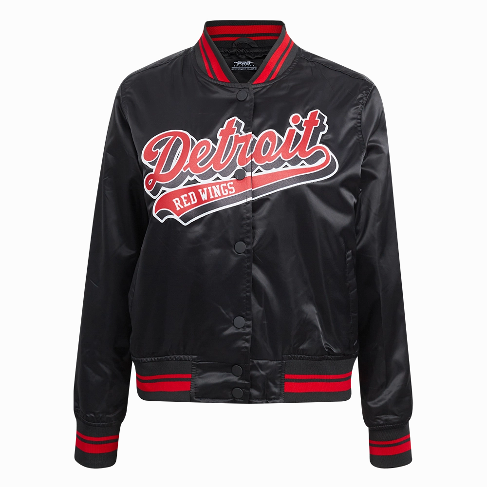CHAMARRA DE SATN NHL DETROIT RED WINGS SCRIPT TAIL PARA MUJER