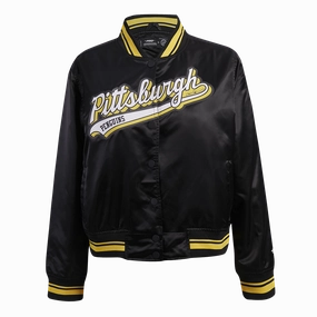 CHAMARRA DE SATN NHL PITTSBURGH PENGUINS SCRIPT TAIL PARA MUJER