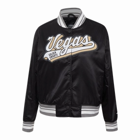 CHAMARRA DE SATN NHL VEGAS GOLDEN KNIGHTS SCRIPT TAIL PARA MUJER