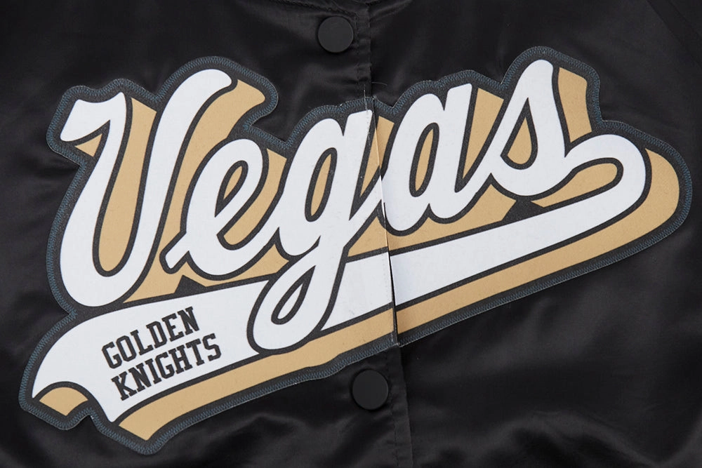 CHAMARRA DE SATN NHL VEGAS GOLDEN KNIGHTS SCRIPT TAIL PARA MUJER