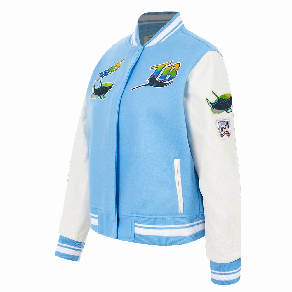 CHAMARRA UNIVERSITARIA MLB TAMPA BAY RAYS RETRO CLASSICS PARA MUJER