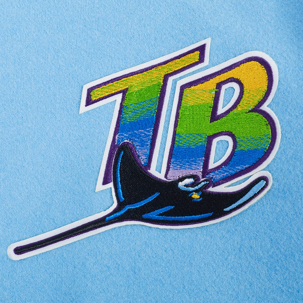 CHAMARRA UNIVERSITARIA MLB TAMPA BAY RAYS RETRO CLASSICS PARA MUJER