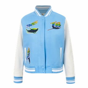 CHAMARRA UNIVERSITARIA MLB TAMPA BAY RAYS RETRO CLASSICS PARA MUJER