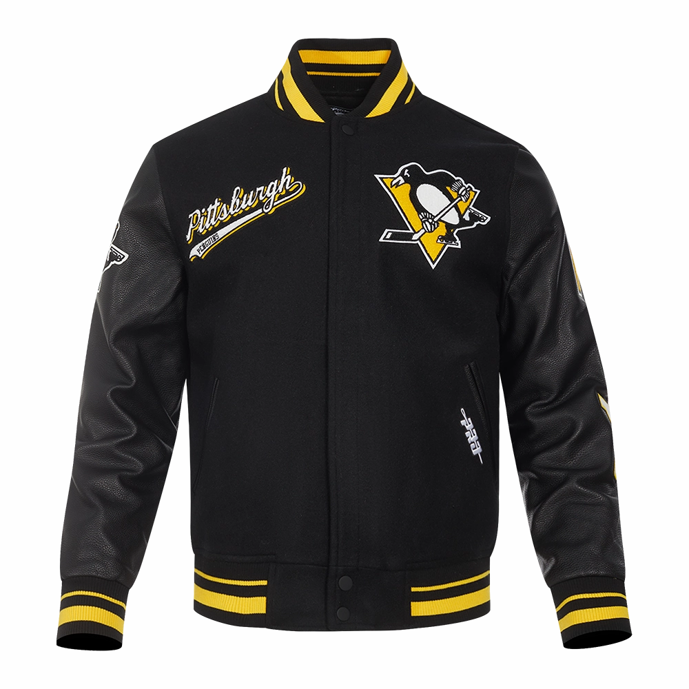 CHAMARRA UNIVERSITARIA NHL PITTSBURGH PENGUINS SCRIPT TAIL