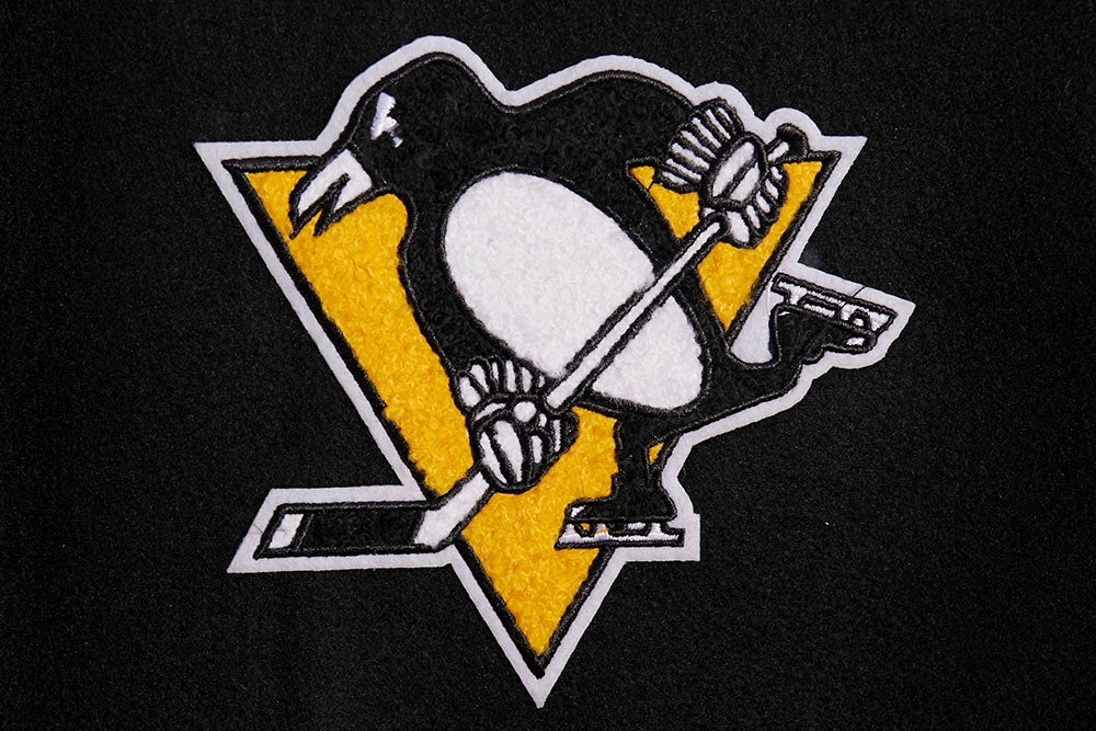 CHAMARRA UNIVERSITARIA NHL PITTSBURGH PENGUINS SCRIPT TAIL PARA MUJER