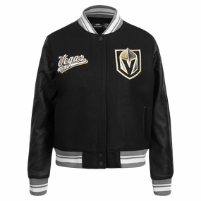 CHAMARRA UNIVERSITARIA NHL VEGAS GOLDEN KNIGHTS SCRIPT TAIL PARA MUJER