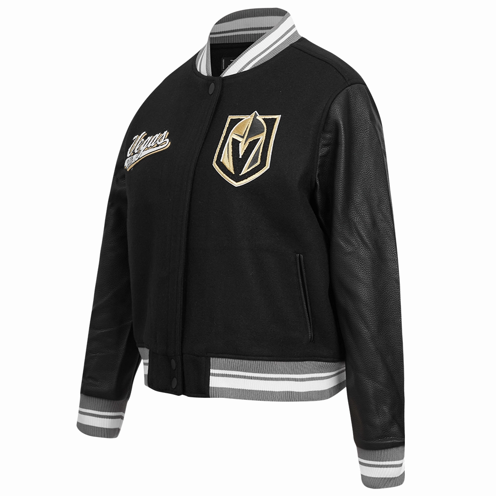 CHAMARRA UNIVERSITARIA NHL VEGAS GOLDEN KNIGHTS SCRIPT TAIL PARA MUJER