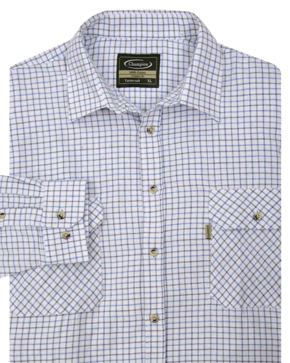 Champion 100% Cotton Tattersall Check Shirt Workwear Button Shirts