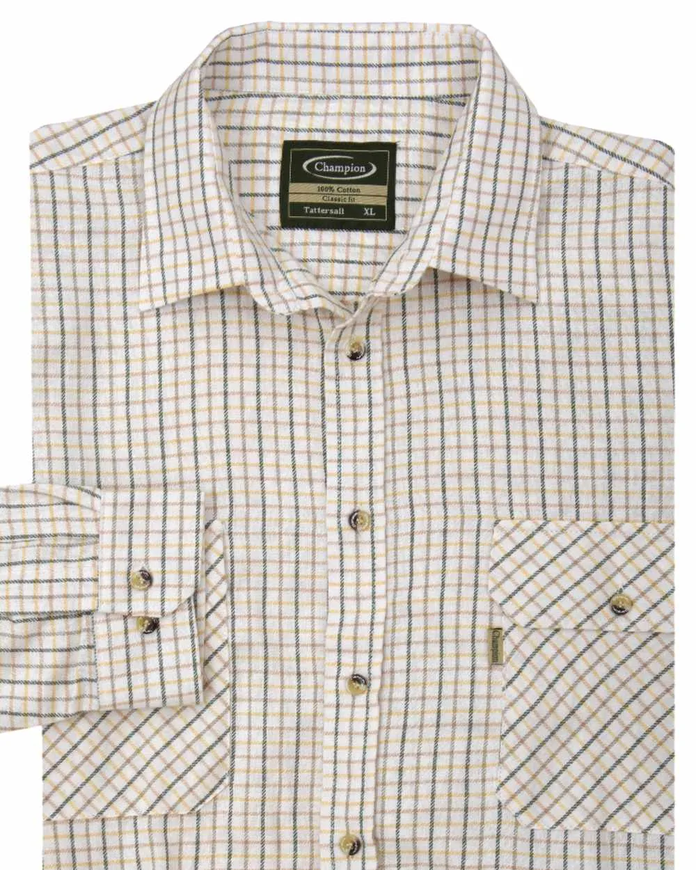 Champion 100% Cotton Tattersall Check Shirt Workwear Button Shirts