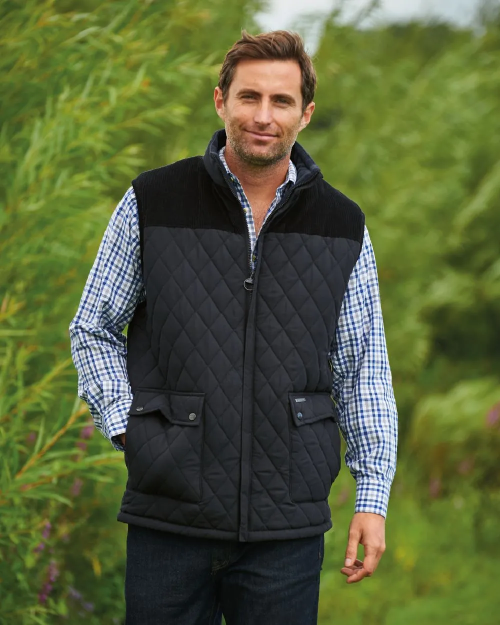 Champion Arundel Diamond Quilted Bodywarmer Tartan Plaid Shirts Men
