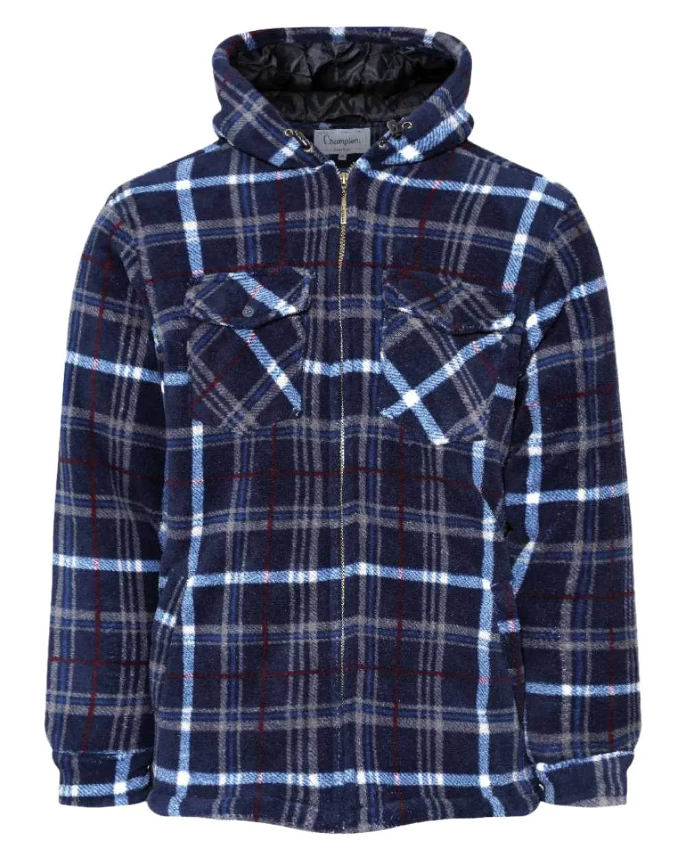 Champion Dumfries Mens Hooded Lumberjack Fleece Jacket Farm Duty Flannel Shirts
