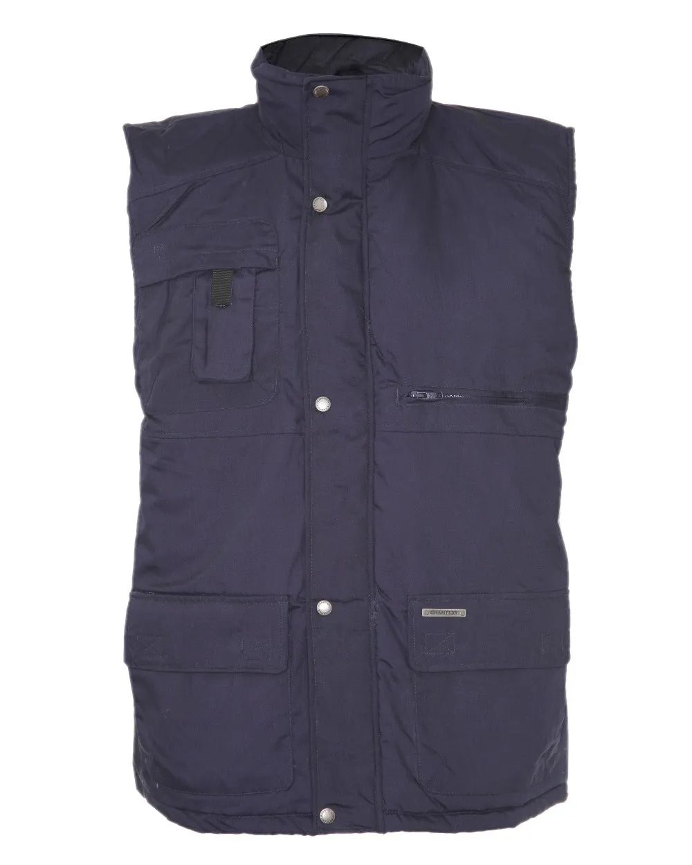 Champion Peak Multi-Pocket Padded Bodywarmer Tartan Plaid Shirts Men