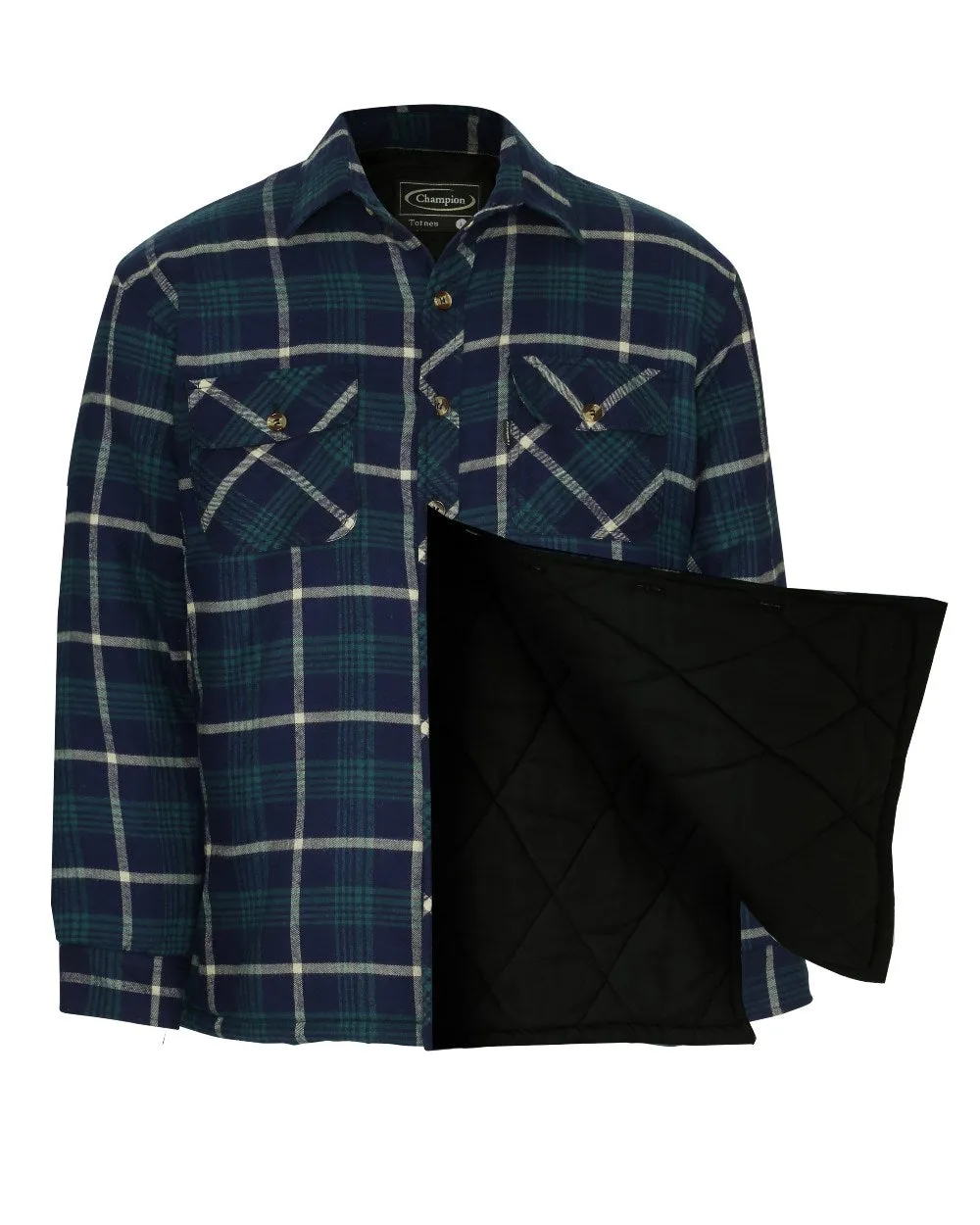 Champion Totnes Quilted Padded Shirt Men's Farming Plaid Shirts