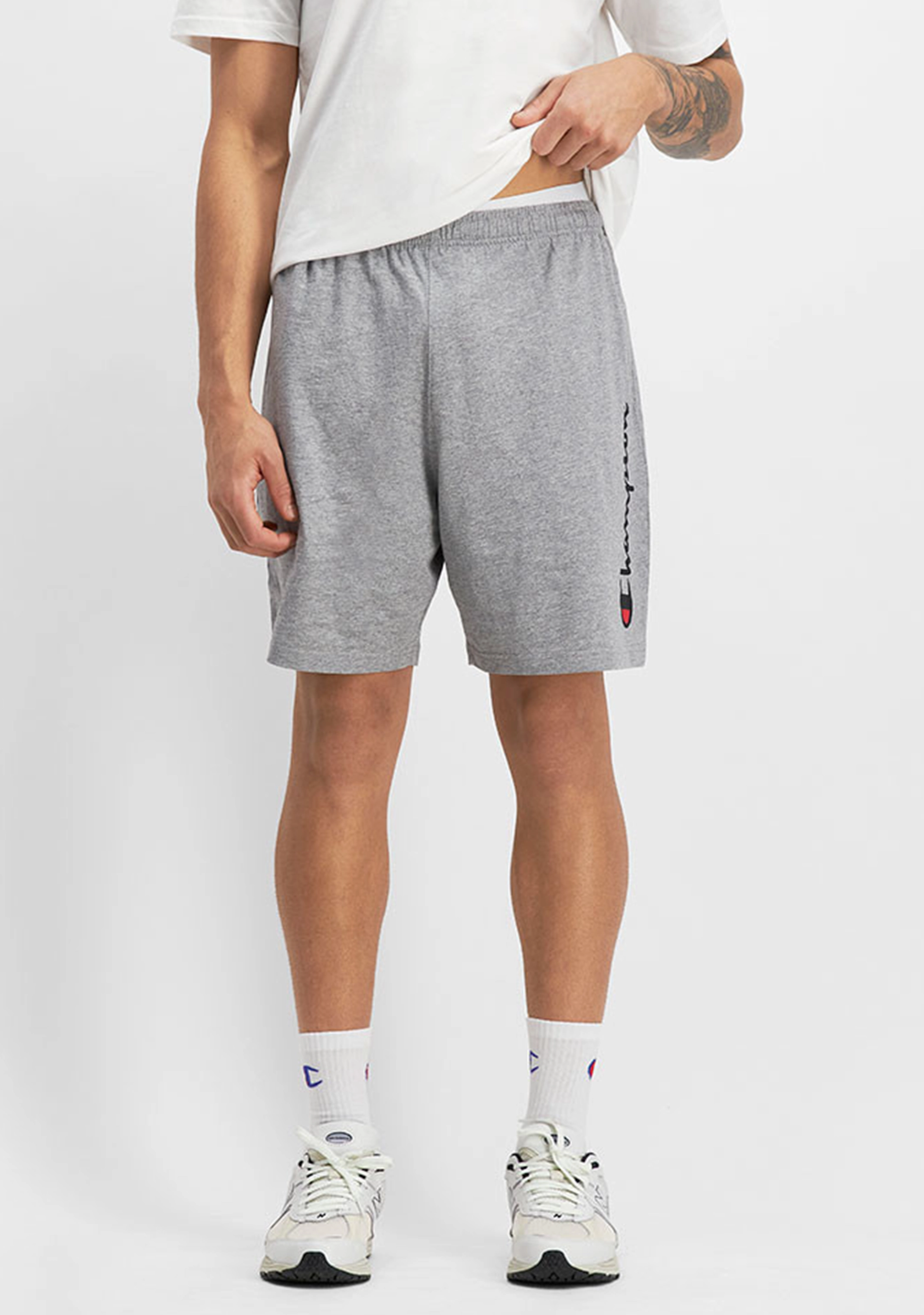 Champion Mens Script Jersey Short Grey