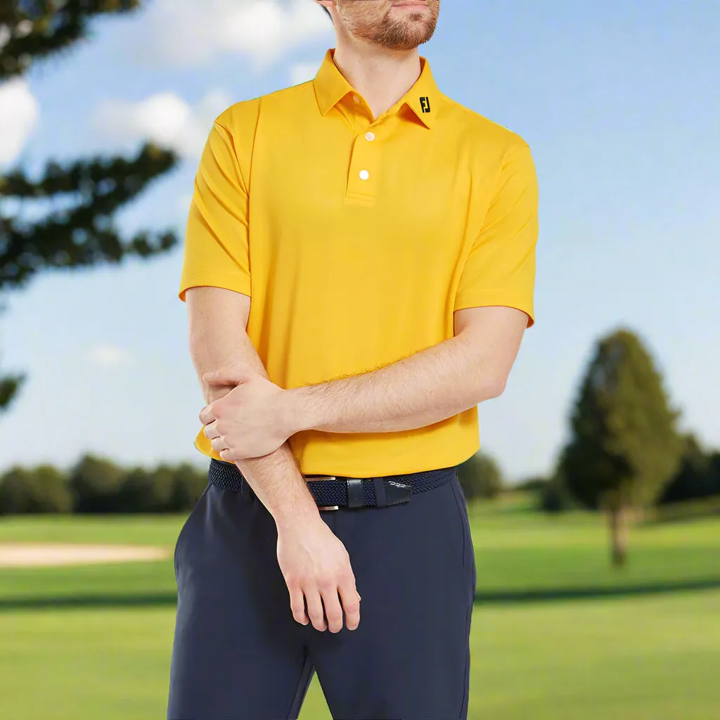 Born to Stand Out Footjoy Stretch Pique Solid Polo Shirt - Taxi