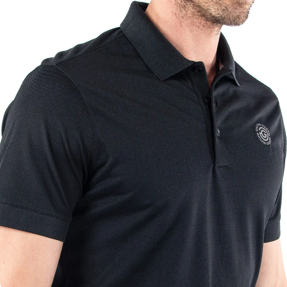 Galvin Green Maximilian Polo Shirt - Black Father's Day Sale
