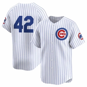Chicago Cubs 2024 #42 Jackie Robinson Day Home Limited Jersey a?? White Stitches Baseball Jerseys