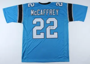 Christian McCaffrey Signed Carolina Panthers Jersey (Beckett COA) 2017 1st Rd Pk