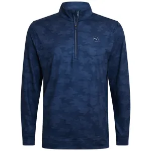 No Limits, Just Style Puma Cloudspun Camo 1/4 Zip Pullover - Deep Navy