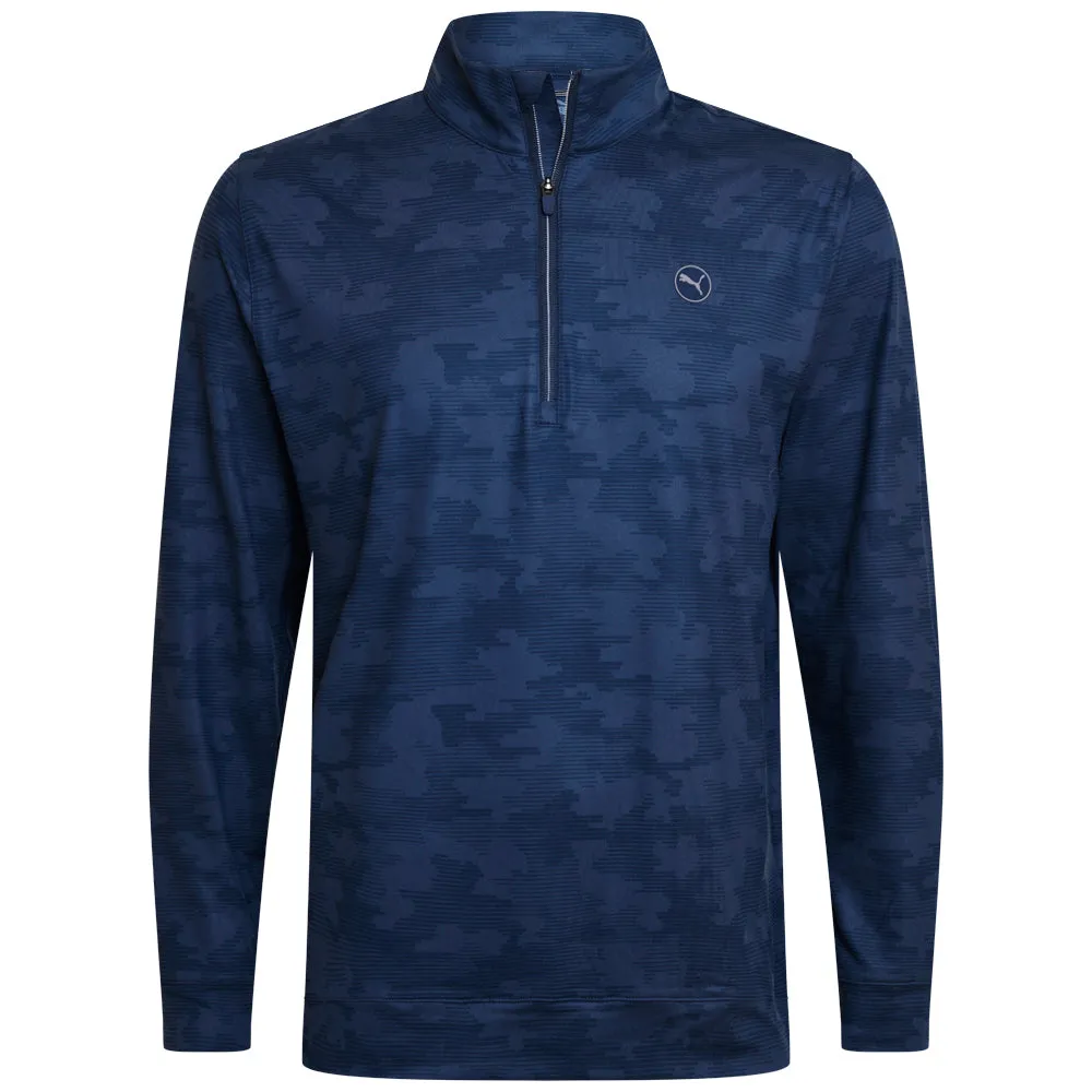 No Limits, Just Style Puma Cloudspun Camo 1/4 Zip Pullover - Deep Navy