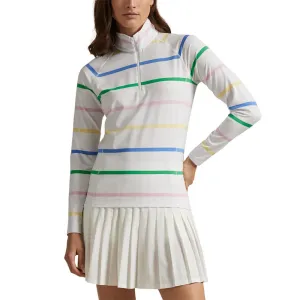Engineered for Speed Define Your Own Way Rlx Ralph Lauren Women'S Jersey Uv Quarter Zip Golf Pullover - Ceramic White Multi
