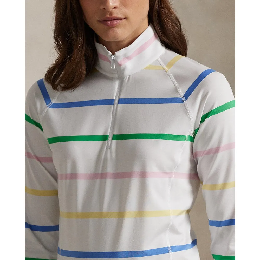 Rlx Ralph Lauren Women'S Jersey Uv Quarter Zip Golf Pullover - Ceramic White Multi Black Friday Deal