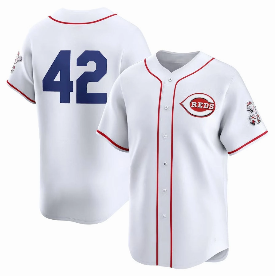 Cincinnati Reds 2024 #42 Jackie Robinson Day Home Limited Jersey a?? White Stitches Baseball Jerseys