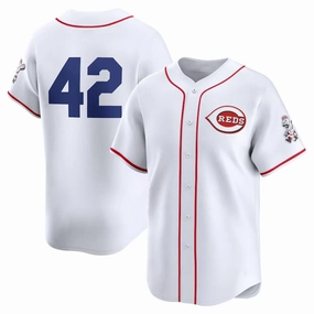 Cincinnati Reds 2024 #42 Jackie Robinson Day Home Limited Jersey a?? White Stitches Baseball Jerseys