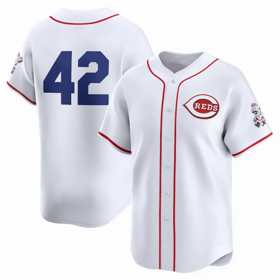 Cincinnati Reds 2024 #42 Jackie Robinson Day Home Limited Jersey a?? White Stitches Baseball Jerseys