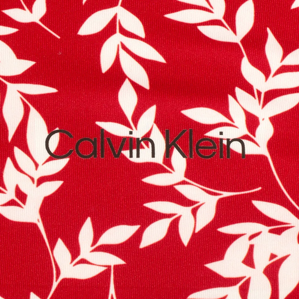 Born to Stand Out Winter Sale Calvin Klein Leaf Print Polo Shirt - Red/White