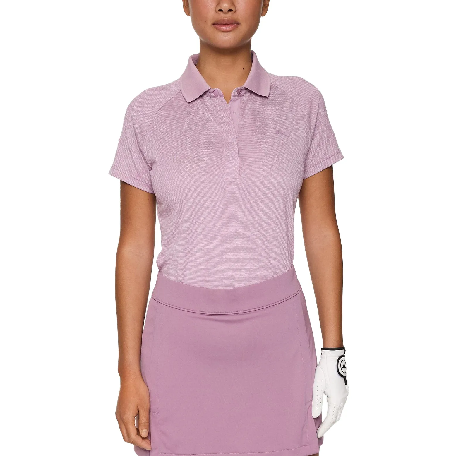 J.Lindeberg Women'S Minnie Golf Polo Shirt - Very Grape Melange Exclusive Deal