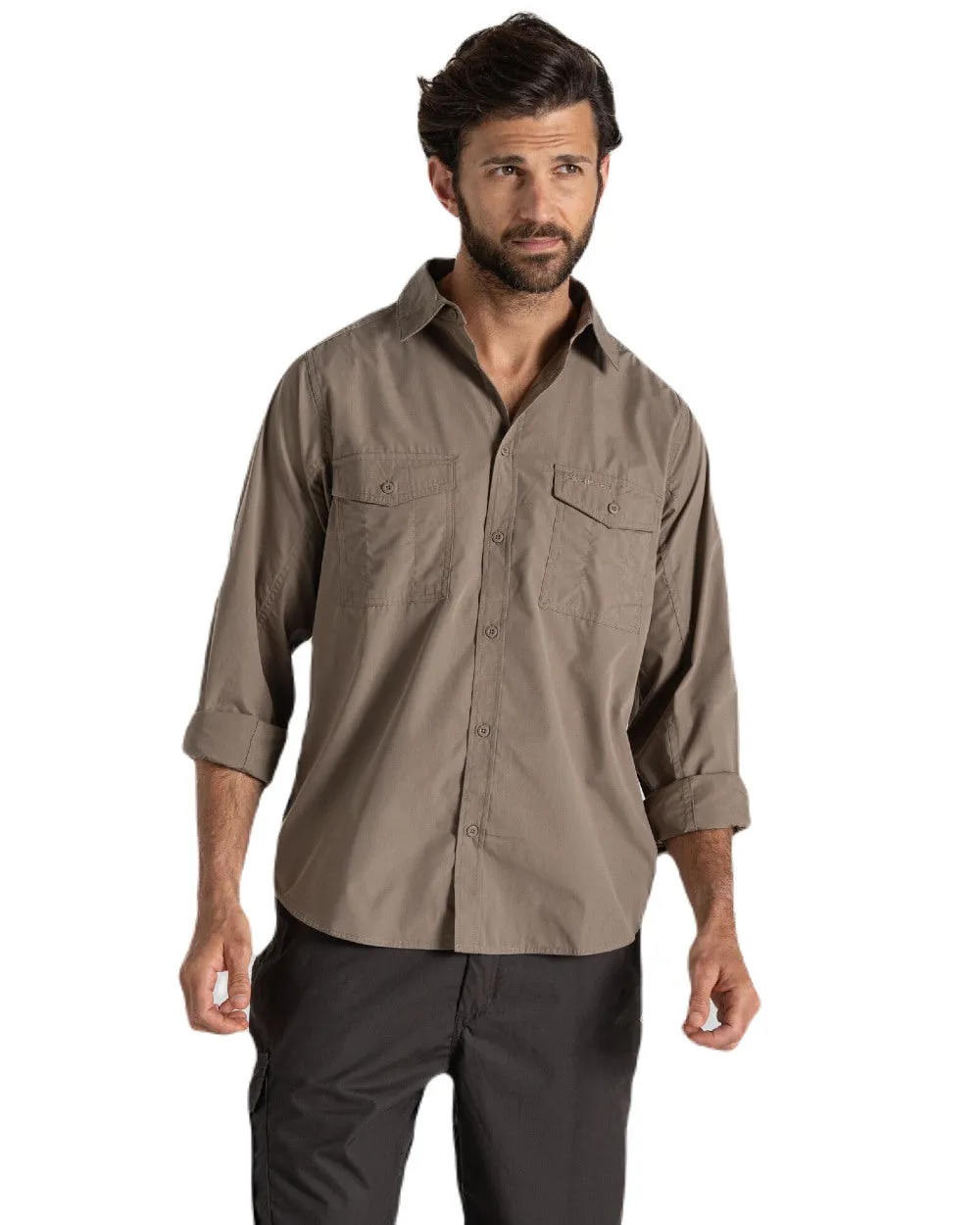 Craghoppers Mens Kiwi Long Sleeved Shirt Workwear Button Shirts