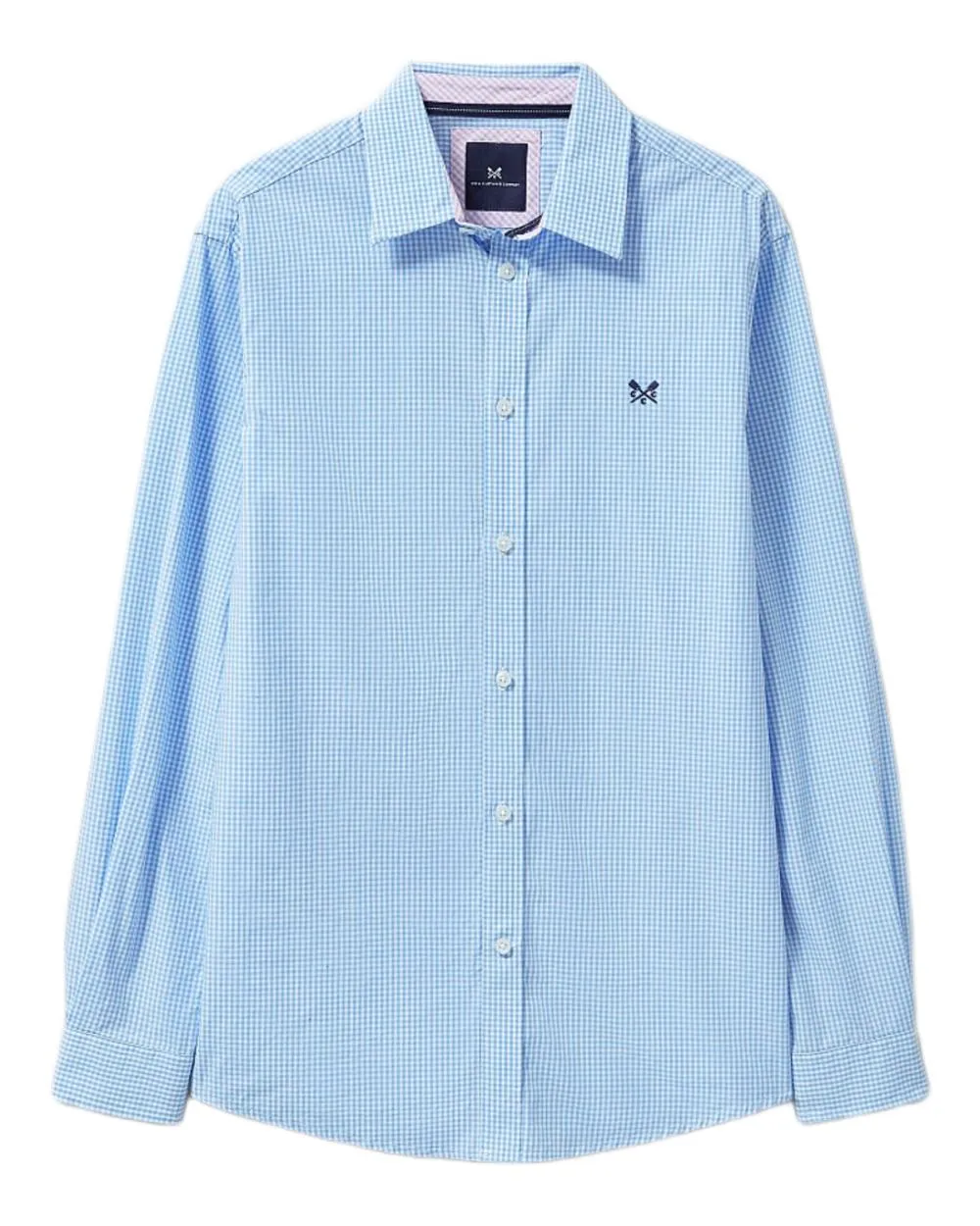 Crew Clothing Mens Classic Micro Gingham Shirt Classic Long Sleeve Shirts Men