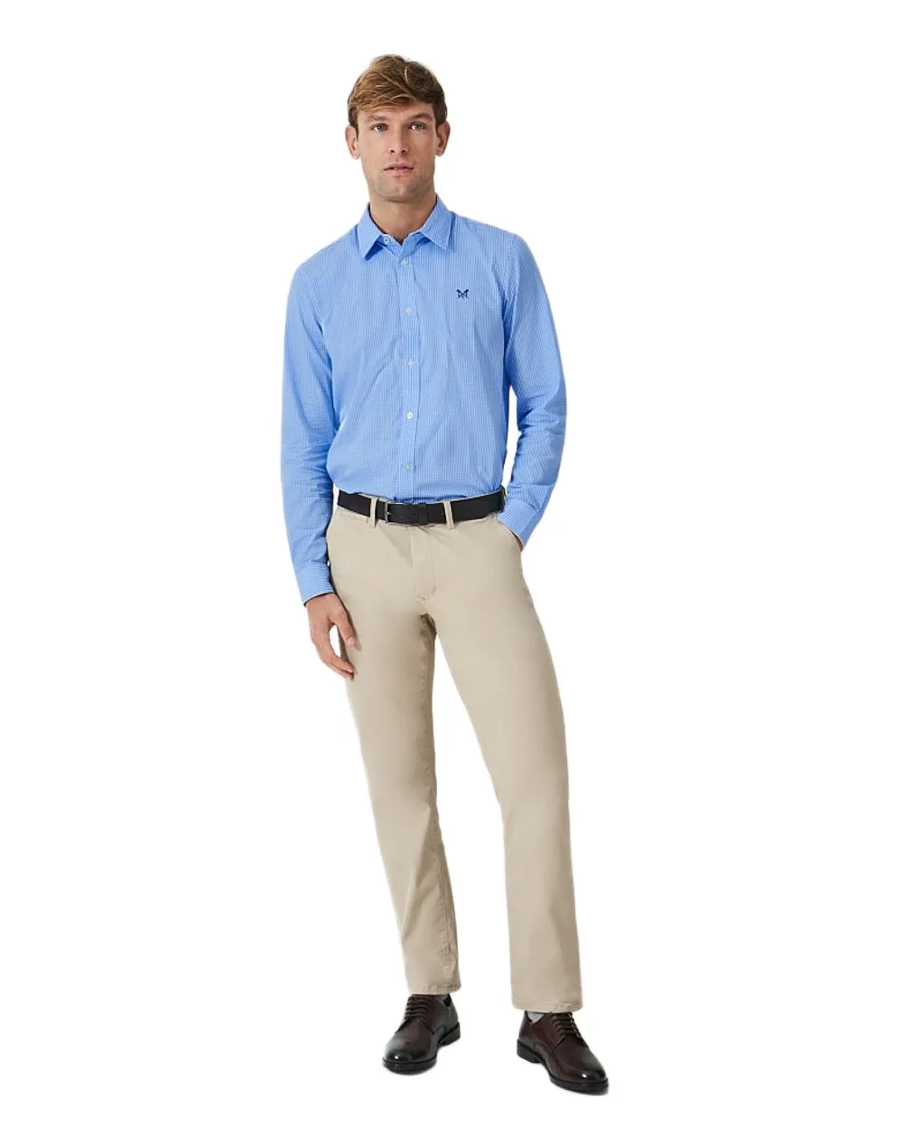 Crew Clothing Mens Classic Micro Gingham Shirt Long Sleeve Casual Shirts