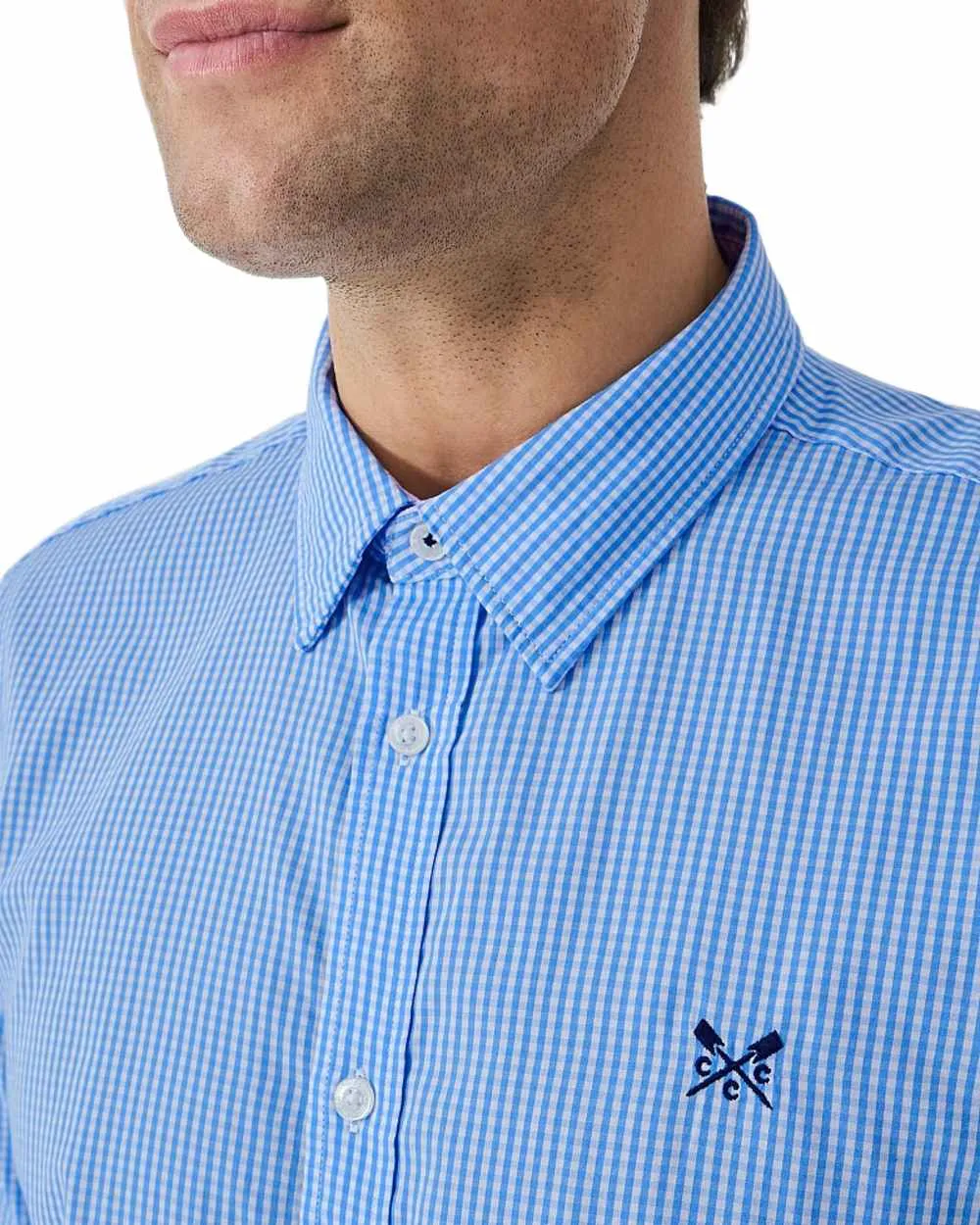 Crew Clothing Mens Classic Micro Gingham Shirt Long Sleeve Casual Shirts