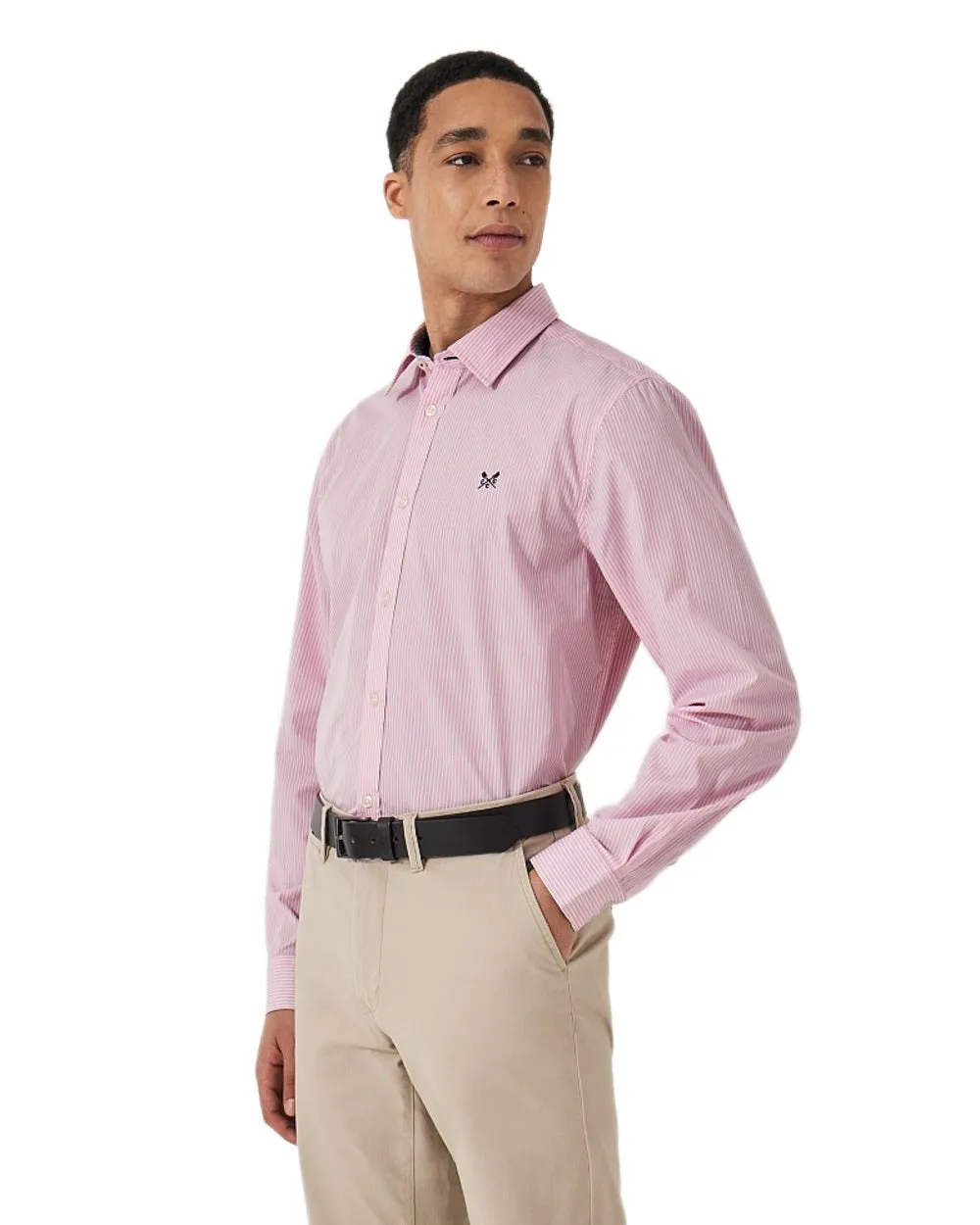 Crew Clothing Mens Micro Stripe Classic Shirt Long Sleeve Casual Shirts