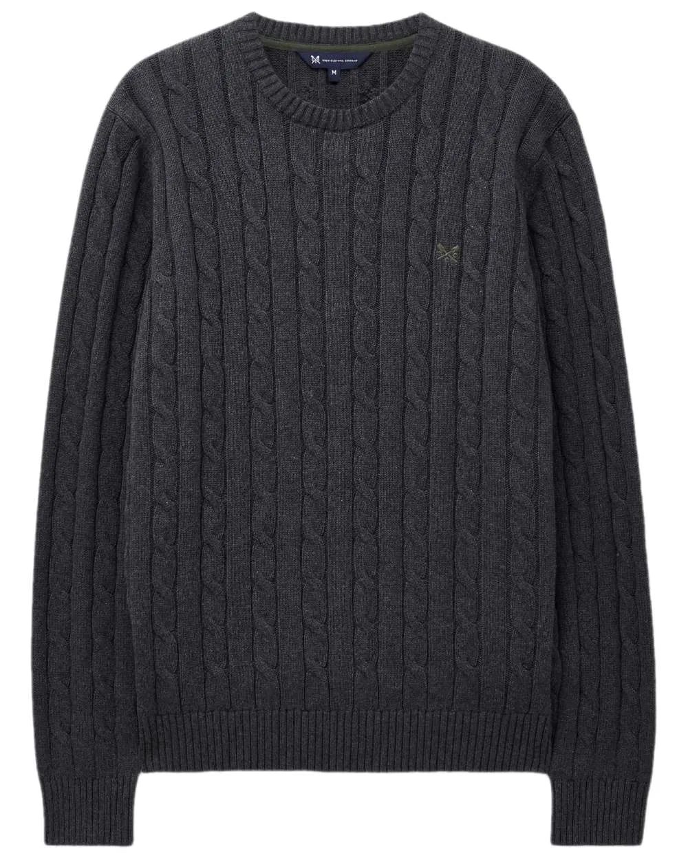 Crew Clothing Mens Oarsman Cable Knit Organic Cotton Crew Neck Jumper Lambswool Crew Sweaters